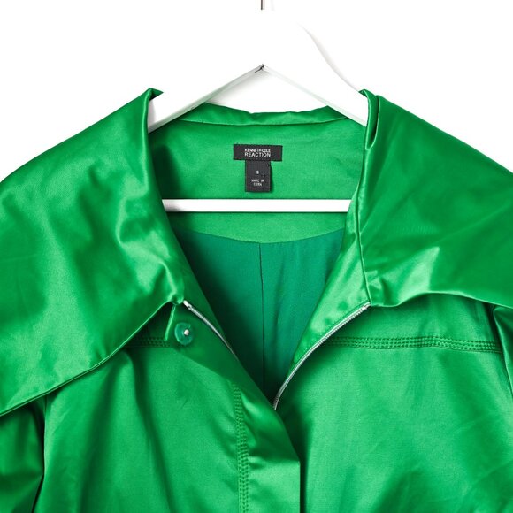 KENNETH COLE REACTION Kelly Green Lined Satin Look Jacket - NWT - Size Small - Picture 7 of 14